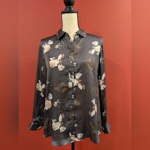 Banana Republic Dark Gray Floral Shirt